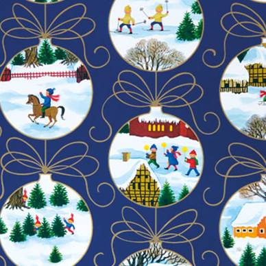 Christmas Wrapping Paper - Ornaments - 23" x 72"
