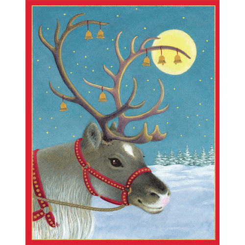 Caspari Christmas Cards - Reindeer Portrait - Boxed 16
