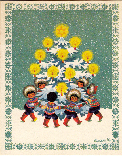 Karen_K_julekort_grønland_juletræ
